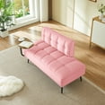 thumbnail image 4 of Jopath 54-Inch Modern 2-Seater Velvet Sofa with Backrest and 360° Rotating Side Table, Plush Cushions for Living Room Bedroom Apartment (Pink), 4 of 9