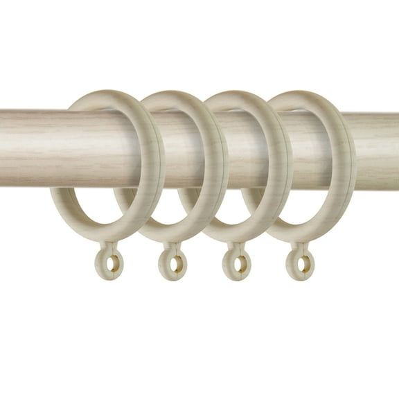 Plastic Faux Wood Rings 1-3/8 inch ID (set of 10) - Pearl White,(DR40-W1)