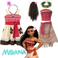 thumbnail image 2 of Disney-disfraz de Moana para niña, vestido de princesa informal, ropa de playa para vacaciones, fiesta de cumpleaños de verano, 2 of 5