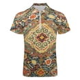 thumbnail image 4 of Heritage Bohemian Floral Traditional Moroccan Style Men Zipper T-shirt Summer Casual Short Sleeve T-shirt Top, 4 of 7