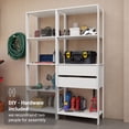 thumbnail image 6 of Madesa Garage Storage Rack with 2 Drawers and Open Shelves 51"L Multiuse Modular Organization Cabinet for Tools - White, 6 of 11
