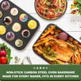 thumbnail image 5 of CHEF LANG 5 Pieces Baking Pans Set,Stackable Bakeware Set,Nonstick Baking Sheet Set for Oven,Complete Carbon Steel Bakeware Set,Dishwasher Safe,Black, 5 of 6