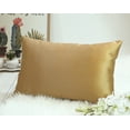 thumbnail image 2 of Aiking Home Solid Faux Silk Decorative Throw Pillow COVER 12 by 18 - Brass, 2 of 3