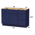 thumbnail image 3 of 45" Freestanding Bathroom Vanity Cabinet without Top in Blue, 3 of 6