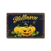 Nmdmisc Halloween Costumes Shop Tin Sign,Pumpkin With Letter Funny Scary Classic,Vintage Metal Tin Signs for Cafes Bars Pubs Shop Wall Decorative Funny Retro Signs 8x12 Inch