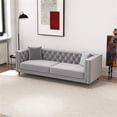 thumbnail image 5 of Lana Living Room Tufted Velvet Upholstered Couch in Light Gray, 5 of 6