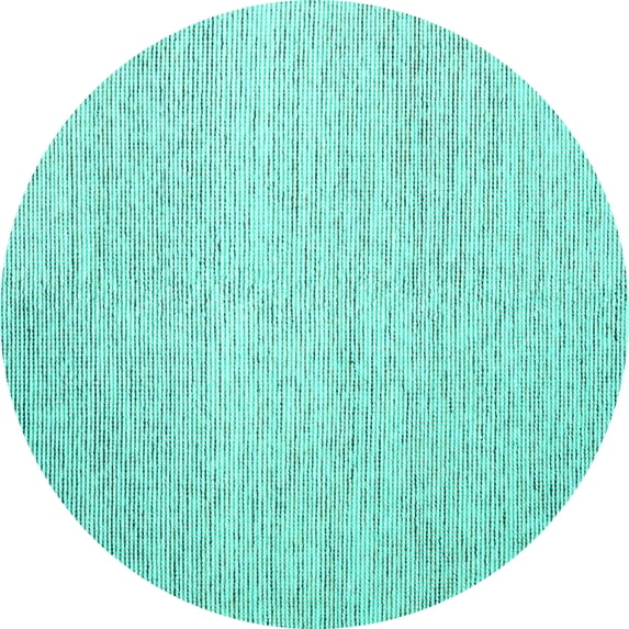 Ahgly Company Indoor Round Abstract Turquoise Blue Contemporary Area Rugs, 3' Round