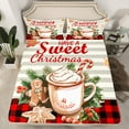 thumbnail image 2 of jejeloiu Sweet Christmas Queen Sheet Sets,Snowmen Cookie Flat Sheet,Happy New Year Gifts Queen Fitted Sheet,Super Cozy Room Decoration,4 Pieces, 2 of 7