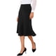 thumbnail image 4 of Faldas acampanadas de cintura alta INSPIRE CHIC para mujeres, falda midi de color sólido de negocios casual de los años 1950, S negro, 4 of 6