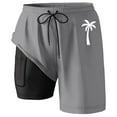 thumbnail image 4 of Mens Shorts Summer Shorts Fashion Coconut Print Double Inner Layer Pants with Pocket Beach Shorts for Men, 4 of 4