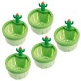 thumbnail image 1 of Grusce - 5 coladores de drenaje para fregadero de cocina con forma de cactus, prensa de plástico, cesta de descarga automática, cesta de drenaje, colector de alimentos resistente, filtro de drenaje, 1 of 5
