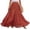 Vermilion #03, variant on Women Cotton Linen Blend Elastic High Waist Boho Flowy Maxi Skirt Beach Vacation Wear S