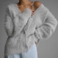 thumbnail image 2 of "Women's V Neck Blend Knit Cardigan Casual Open Front Sweater For Fall And Winter Loose Fit Solid Color" Cardigan Sweaters for Women, 2 of 2
