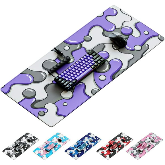 AIR-Kraken Keyboards XXL Purple Mouse Pad - Large White and Purple Gaming Mousepad - Desk Mat for Keyboard and Mouse - Thick Artisan Mouse Pad for Desk (Lavender)