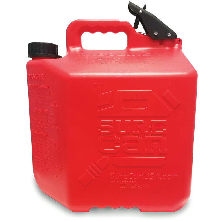 SureCan Self Venting Easy Pour Nozzle 2.2 Gallon Flow Control Gas Container, Red, 2.2 gal