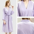thumbnail image 6 of Soft Robes Women Long Bathrobe Ladies Summer Elegant Homewear Nightwear Home Casual Pajamas Clothes Female Sleepwear Navy XL, 6 of 6