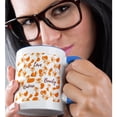 thumbnail image 2 of 3drose, Cute Mother Fox and a Kid Pattern. Text Love, Beauty, Kindness, 15oz Two-tone Blue Mug, 2 of 6