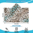 thumbnail image 2 of Leopard and Tiger Pattern Hooded Bath Towel，50"x30" for Ages 3 To 12 Kids, Quick Dry Lightweight Soft Microfiber Hood Beach Towel Cover Up for Kids, 2 of 7