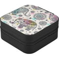 thumbnail image 3 of SKYSONIC Elephant Travel Jewelry Box PU Leather Jewelry Organizer Ideal Gift for Women Girls, Portable Mini Jewelry Travel Case for Stud Earrings Rings Necklaces Bracelets, 3 of 7