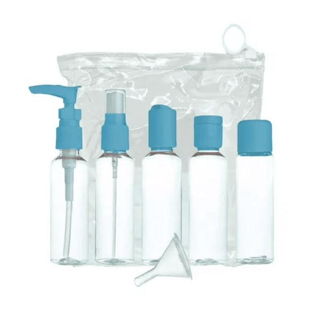 Kit De Viaje Botellas Rellenables Frascos Bolsillo Estuche