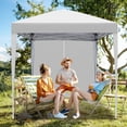 thumbnail image 2 of 6.5x6.5 Pop Up Canopy Tent with Sidewalls, Outdoor Gazebo Canopy Tent, Patio Event Tents Outdoor Commercial Canopy for Parties (White), 2 of 14