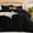 Black, variant on Mosluna Duvet Cover Queen Size, 3 Piece Washed Microfiber Bedding Sets, All Season Breathable Comforter Cover, Gray