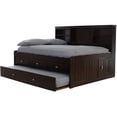 thumbnail image 4 of OS Home and Office Furniture Solid Pine Full Daybed with Three Drawer Storage Unit and Twin Sized Trundle in Dark Espresso, 4 of 5
