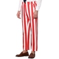 thumbnail image 5 of INSPIRE CHIC Men's Pants Stripes Zipper Closure Front Pockets Dress Pants 32 Red White, 5 of 7