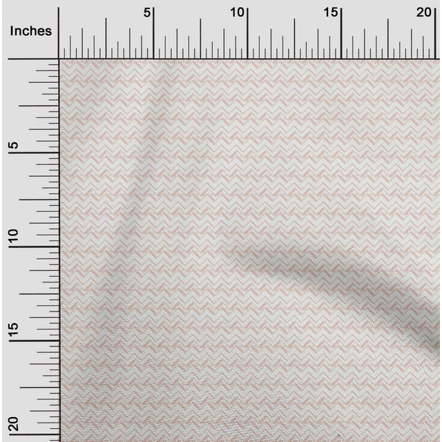 oneOone Cotton Poplin Peach Fabric Chevron Geometric Sewing Material Print Fabric by The Yard 56 Inch Wide
