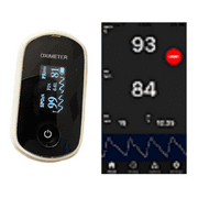 FDA approved Pulse Oximeter with App. Continuous measurement of vital signs.