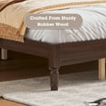 thumbnail image 7 of Queen Size Bed Frames with Gourd Shaped Headboard, Vintage Natural Wood Platform Bed, Western Spindle Beds, Noise Free, Easy Assembly, Walnut, 7 of 7