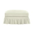 thumbnail image 2 of JERFIT Modern Convertible Ottoman with Removable Ruffle Skirt, Soft Chenille Storage Footstool for Living Room, Beige and White Accent, 2 of 9