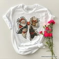 thumbnail image 6 of Coquette Christmas Bow T‑Shirt, It's Most Wonderful Time Of The Year Vintage Tee With Santa, Deer and Snowman, 6 of 6
