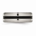 thumbnail image 4 of Titanium Engravable Enameled Ridged Edge 8mm Polished Band Size 7.5 Jewelry Gifts for Women, 4 of 4