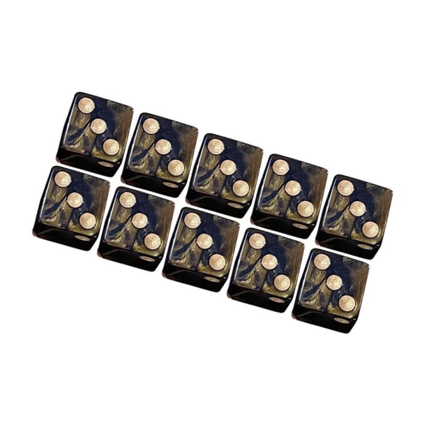 Paquete de 10 dados de seis caras, juguetes de barra opacos D6 de 16 mm para juegos de mesa de rol y matemáticas. Dorado