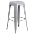 thumbnail image 4 of Bowery Hill Metal 3 Piece Bar Table Set in Silver, 4 of 4