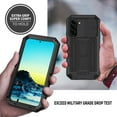 thumbnail image 6 of Allytech Rugged Case for Samsung Galaxy S22 Plus with Screen Protector & Camera Lens Sliding Cover, Anti-Drop Dustproof Hidden Kickstand Heavy Duty Triple-Layer Protection Shell, Black, 6 of 7