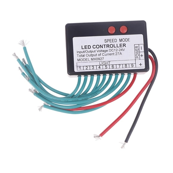 Controlador de tira de luz LED de un solo color de 12 V-24 V, caja de luz luminosa con palabra expuesta 9 canales