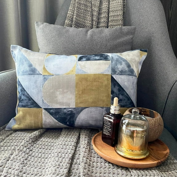 The HomeCentric Decorative Lumbar Pillow Cover Chartreuse Green, 12"x16" (30x40 cm) Cotton Canvas Painted, Texture Lumbar Cushion Covers For Sofa, Couch, Abstract Modern - Canvas Tints Chartreuse