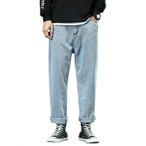 Avamo Mens Fit Retro Jeans with 5 Pockets Standard Denim Jeans