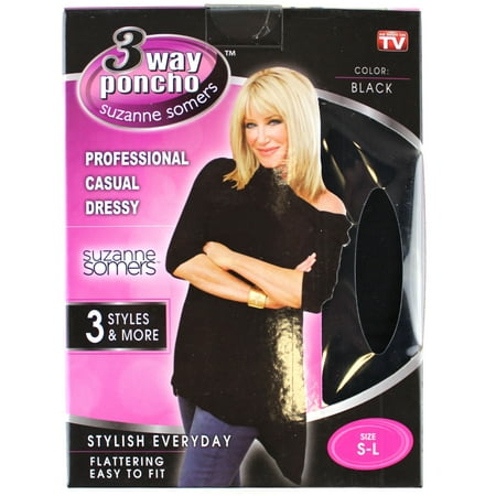 3-Way Black Poncho, Small to Large