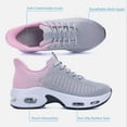 thumbnail image 2 of NRNHI Women's Slip On Walking Shoes Breathable Lightweight Tennis Gym Running Sneakers GreyPink Size 9, 2 of 6