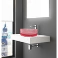 thumbnail image 3 of Scotch 16" Round Decorative Pink Vessel Glass Sinks With 30" White Base, 3 of 7