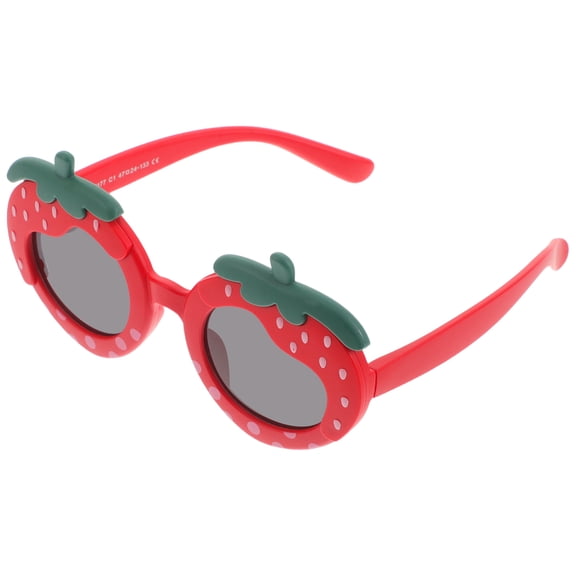 DRAFIDEEP Red Silicone Strawberry Soft Frame Kids Sunglasses for Girls
