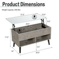 thumbnail image 4 of Costway Hydraulic Lifting Mechanism MDF Pine Wood Coffee Table, Grey, 4 of 11