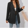 thumbnail image 1 of Vedolay Fall Tops for Women Women's Solid Color Open Front Plus Size Long Sleeve Office Blazers Jacket,Black XL, 1 of 5