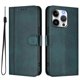 thumbnail image 1 of For iPhone 15 Pro Cases Wallet Stand Retro Texture Leather Phone Cover with Lanyard - Grey, 1 of 5