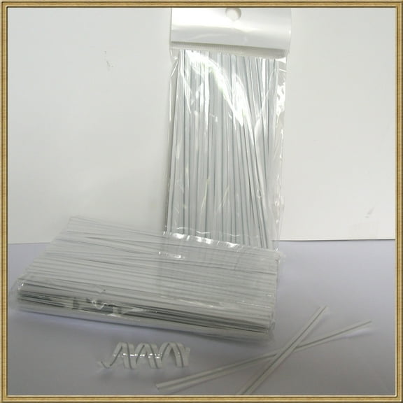 1000pcs 4" WHITE metallic twist ties foil twist ties