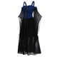 thumbnail image 3 of Gibobby Vestidos de fiesta Vestido largo de talla grande para mujer, vestido de manga con volantes y hombros descubiertos, vestido elegante de empalme de Color sólido con cordones(Negro, XL), 3 of 4