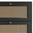 thumbnail image 4 of Castle Place Rattan 2 Drawers Wooden Nightstand, Black, 4 of 8